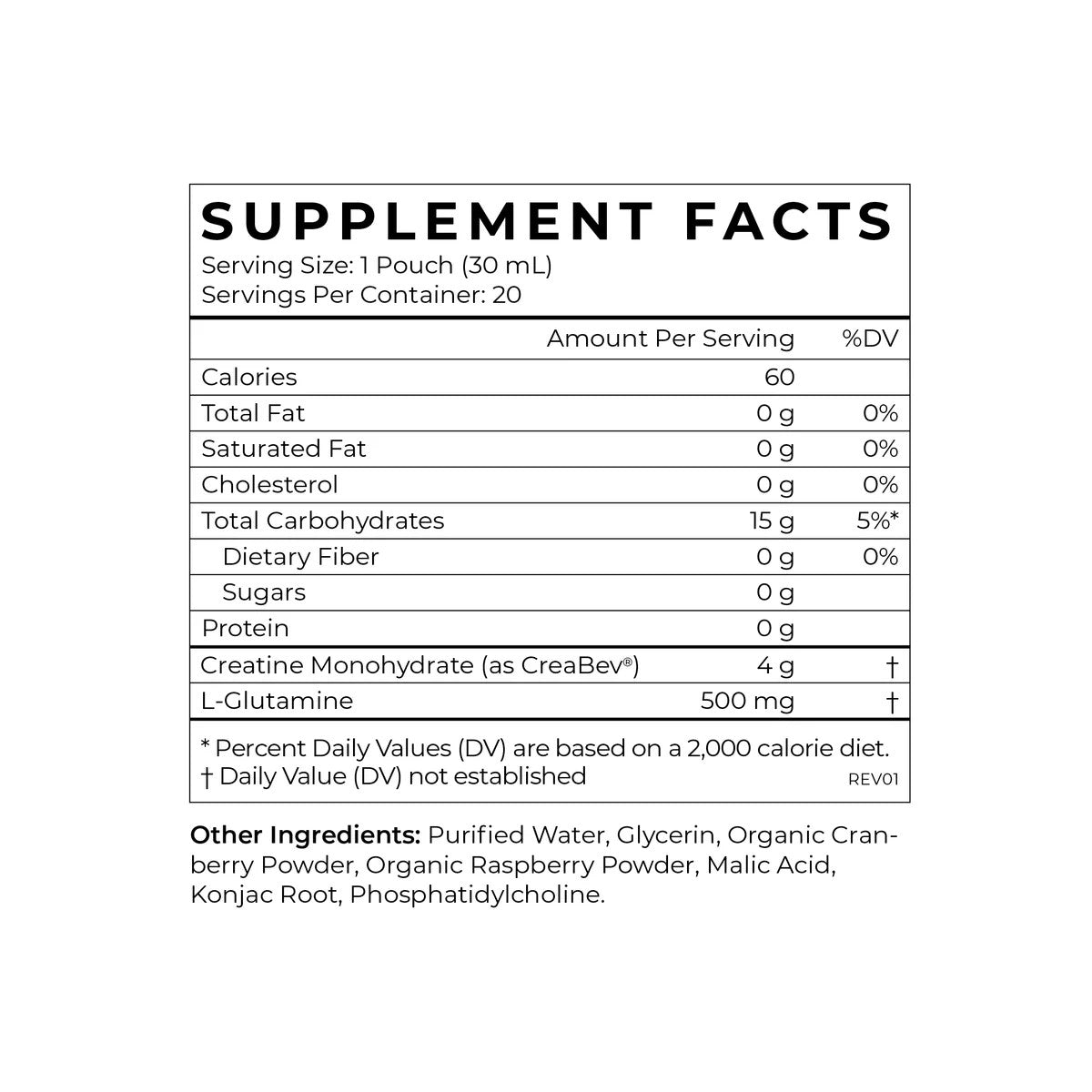 Liposomal Creatine+ 20 pouches (30 ml) - Raspberry flavor