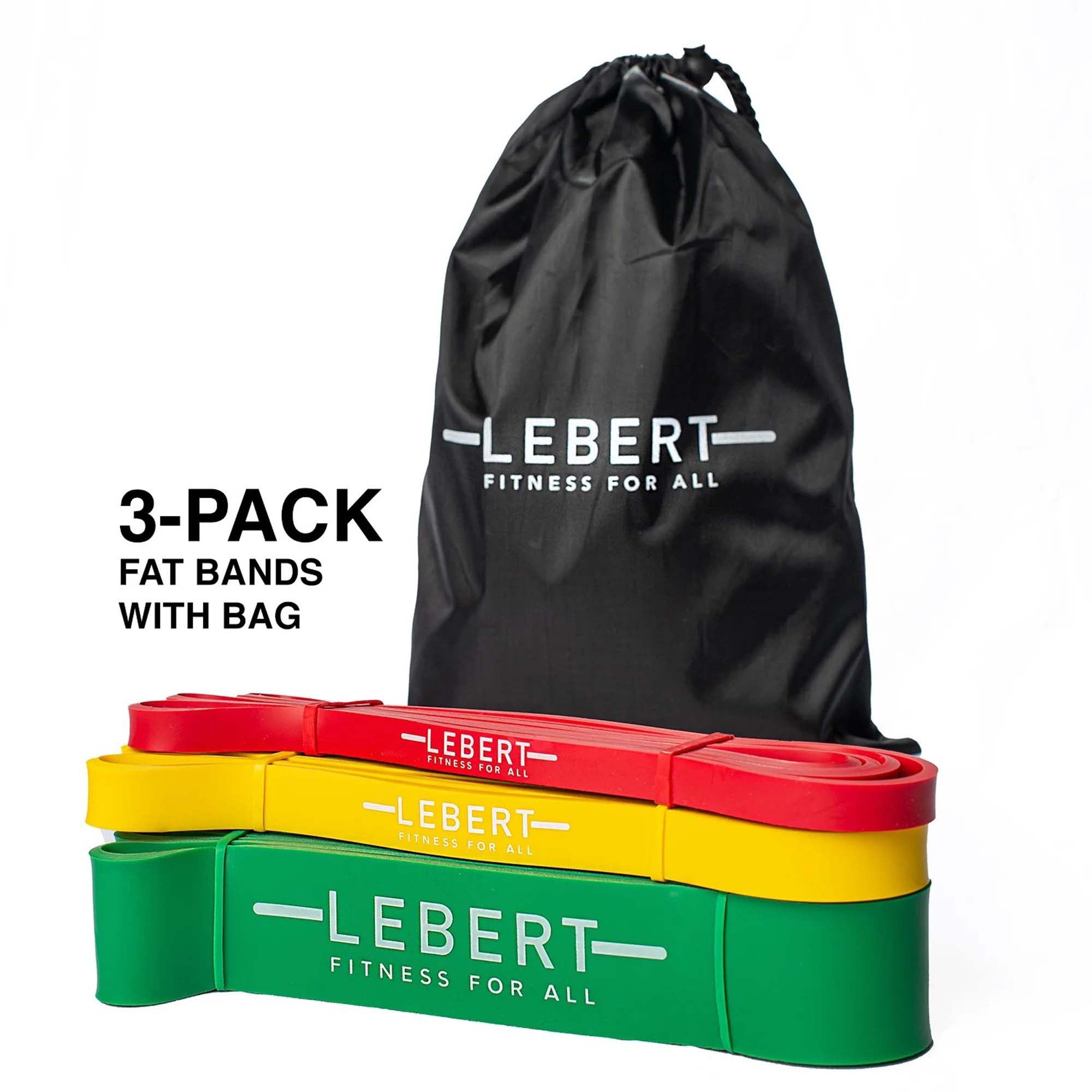 Lebert Fitness Functional Assisted Training (F.A.T) Resistance | Bands Exercise, Strength, Training, Stretch Workout Bands | 3 Size Multi Pack