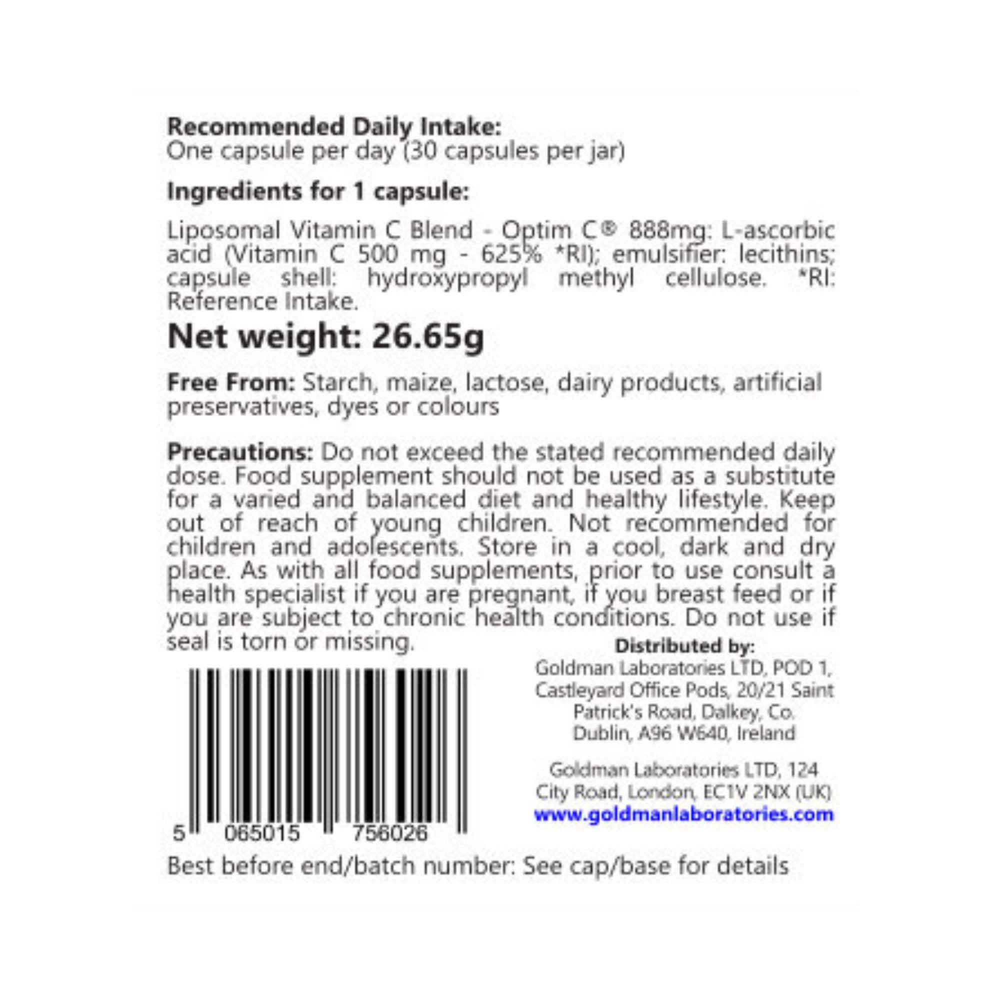 Liposomal Vitamin C 500 mg - 60 Caps
