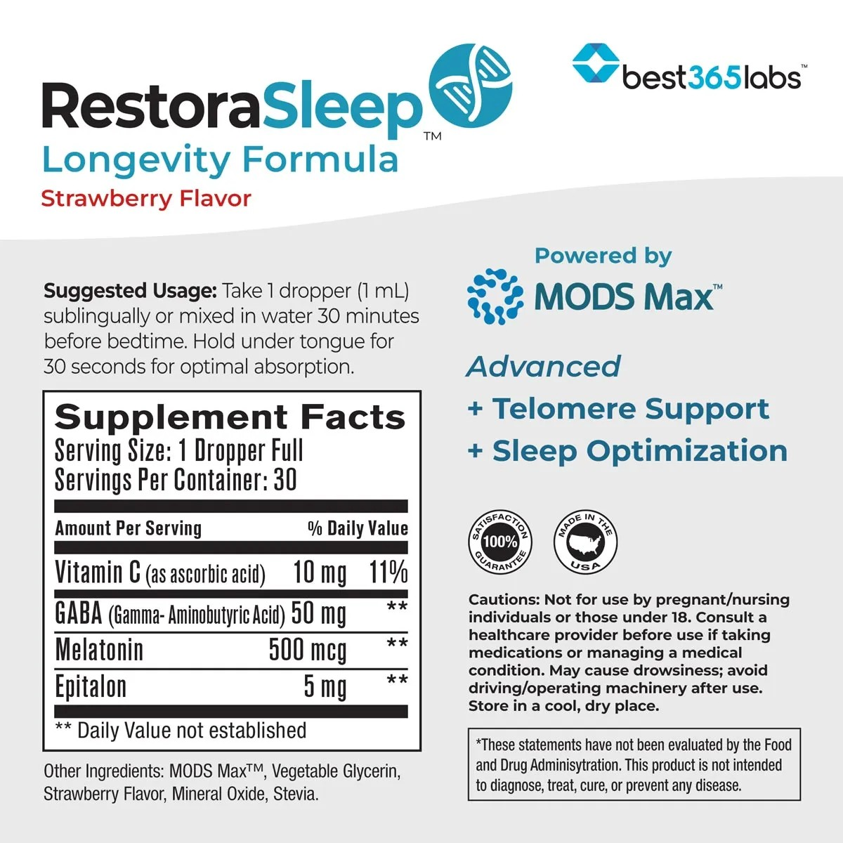 RestoraSleep - 30 ml - Strawberry flavor