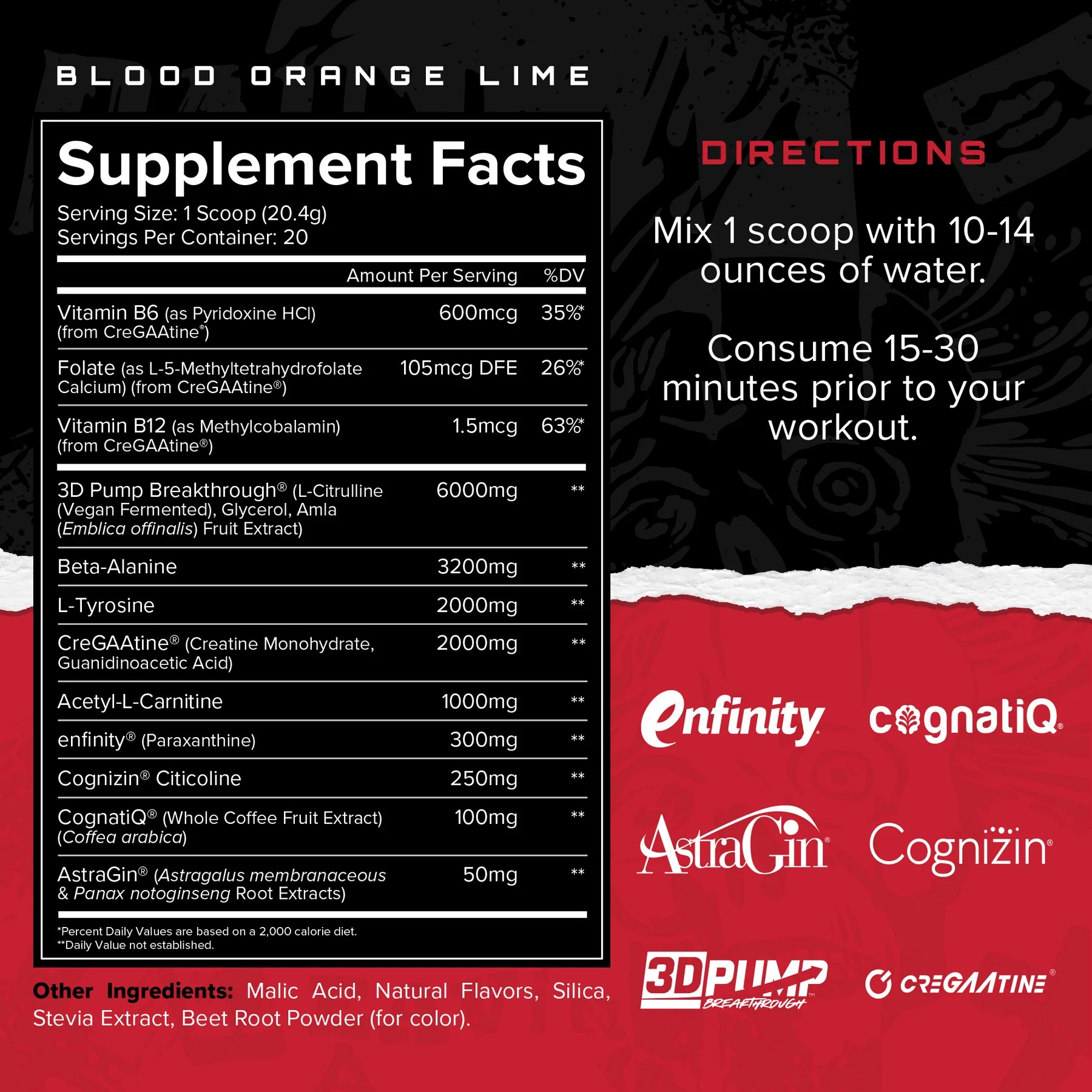 BH2K - Pre-Workout - Blood orange lime flavor