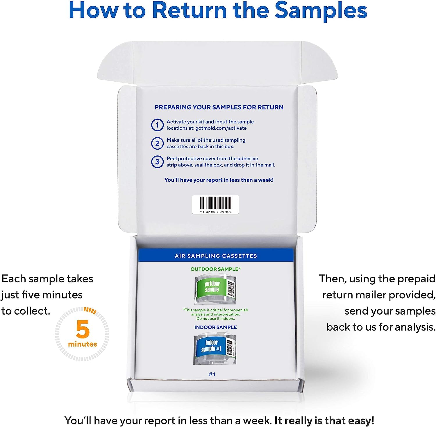 At-Home Mold Test Kit in Air, Complete Test Kit