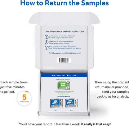 At-Home Mold Test Kit in Air, Complete Test Kit, 2 Rooms
